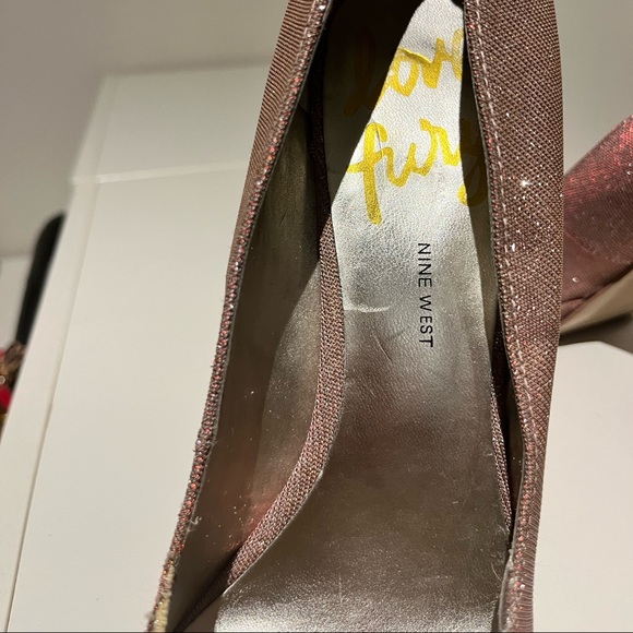 Pink and Gold Sparkly Iridescent Heels - Picture 4 of 4